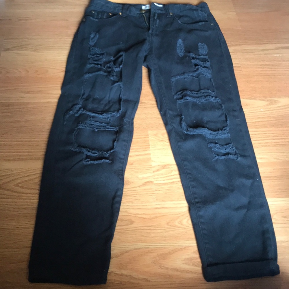 Black ripped jeans